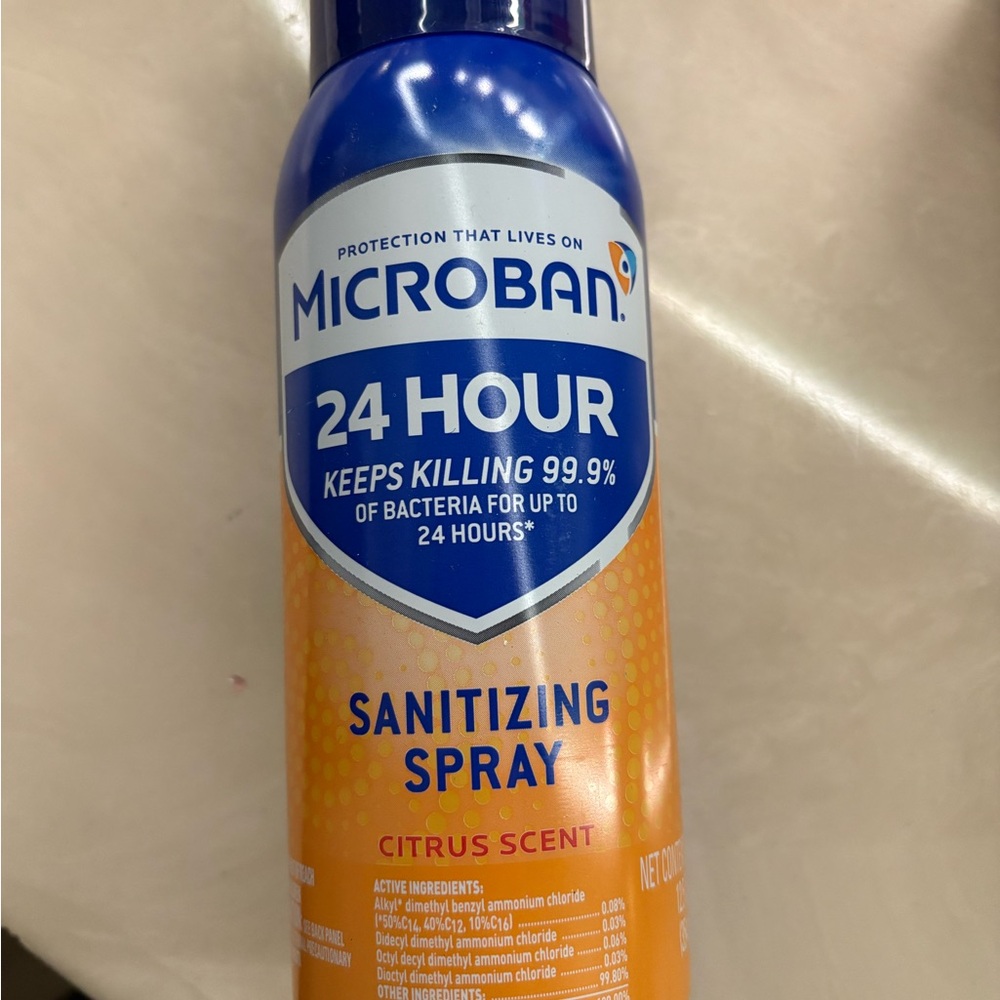 Microban 24 Hour Sanitizing Spray - Orange and Blue